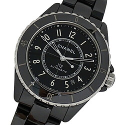 CHANEL Watch Men's J12 Date Automatic AT Caliber 12.1 Ceramic Stainless Steel SS H5697 Black