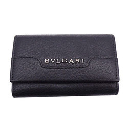 Bulgari BVLGARI key case men's leather 6 black