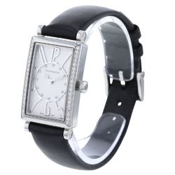 Tiffany Watch Gallery Diamond Bezel Quartz Z3000.10.10E21C68A Leather Stainless Steel Black Ladies TIFFANY&Co.
