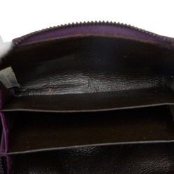 Bottega Veneta BOTTEGAVENETA Intrecciato L-shaped Card Case Pass Purple Leather Women's