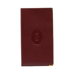 Cartier Pass Case Wine Red Leather Ladies CARTIER