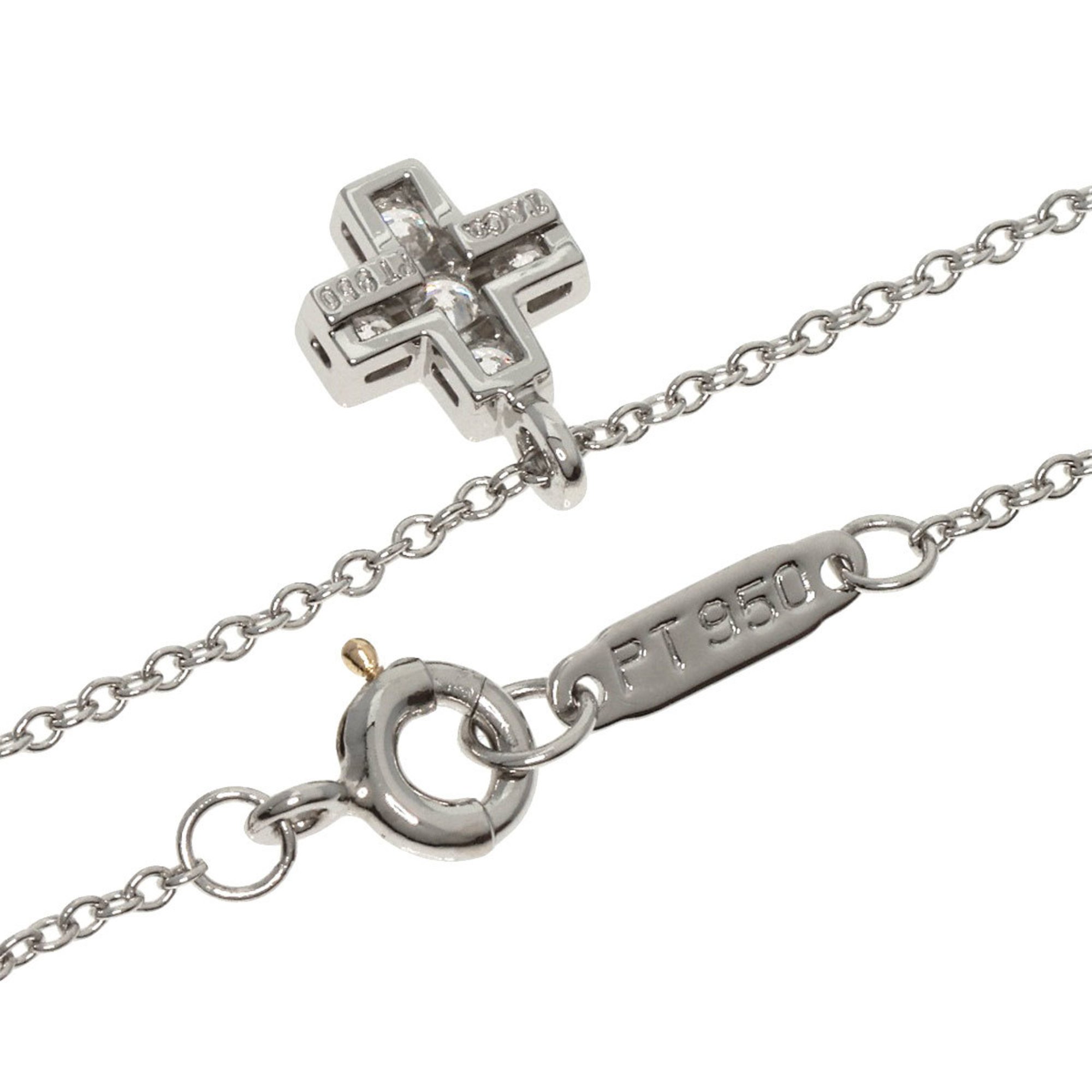 Tiffany Crucy Foam Cross Diamond Necklace Platinum PT950 Women's TIFFANY&Co.