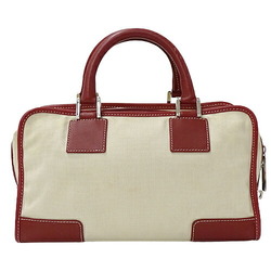 LOEWE bag ladies handbag Amazona 28 canvas leather white red
