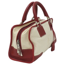 LOEWE bag ladies handbag Amazona 28 canvas leather white red