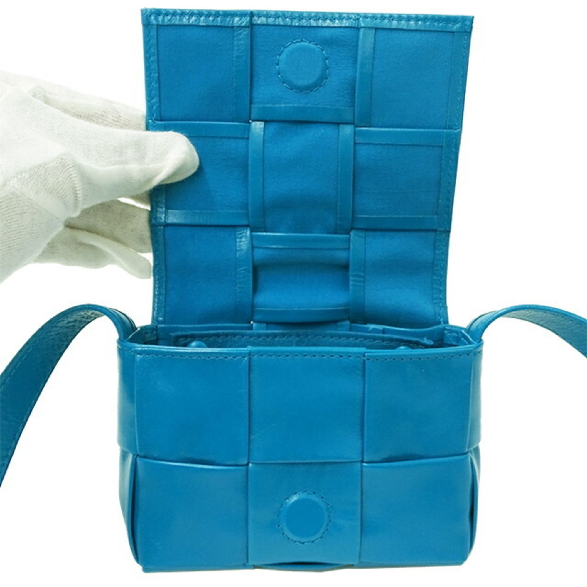 Bottega Veneta BOTTEGAVENETA Bag Women's Maxi Intrecciato Shoulder Lambskin Candy Cassette Pool Blue
