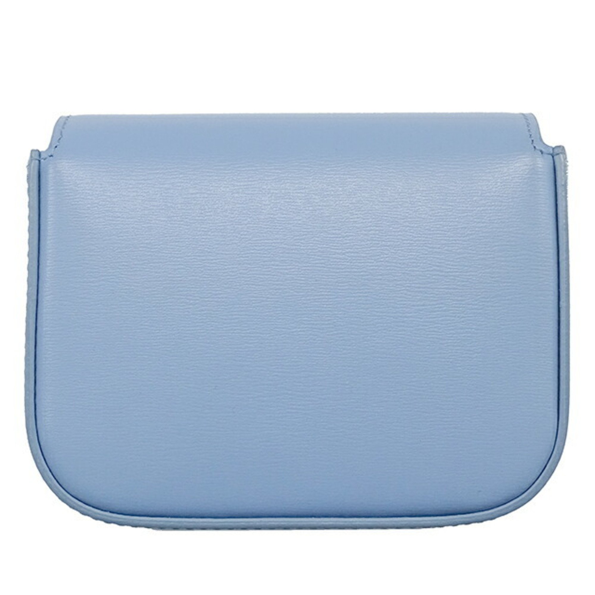 CELINE Bag Women's Triomphe Shoulder Shiny Calfskin Celeste Light Blue