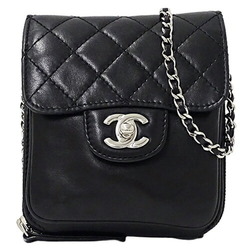 CHANEL Pochette Chain bag Shoulder Bag Lambskin Leather Black/GoldHardware