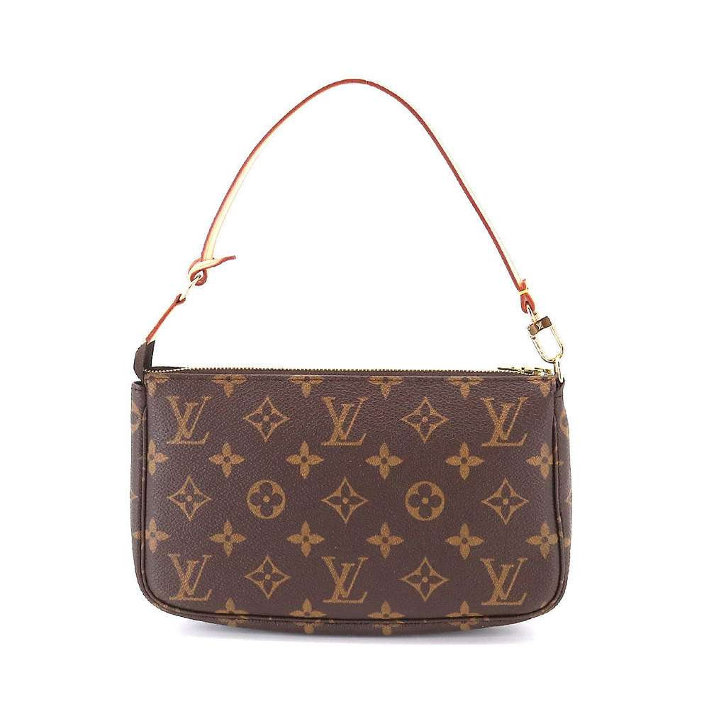 LOUIS VUITTON Monogram Pochette Accessoire Hand Bag Brown M51980 Gold  Hardware Accessoires