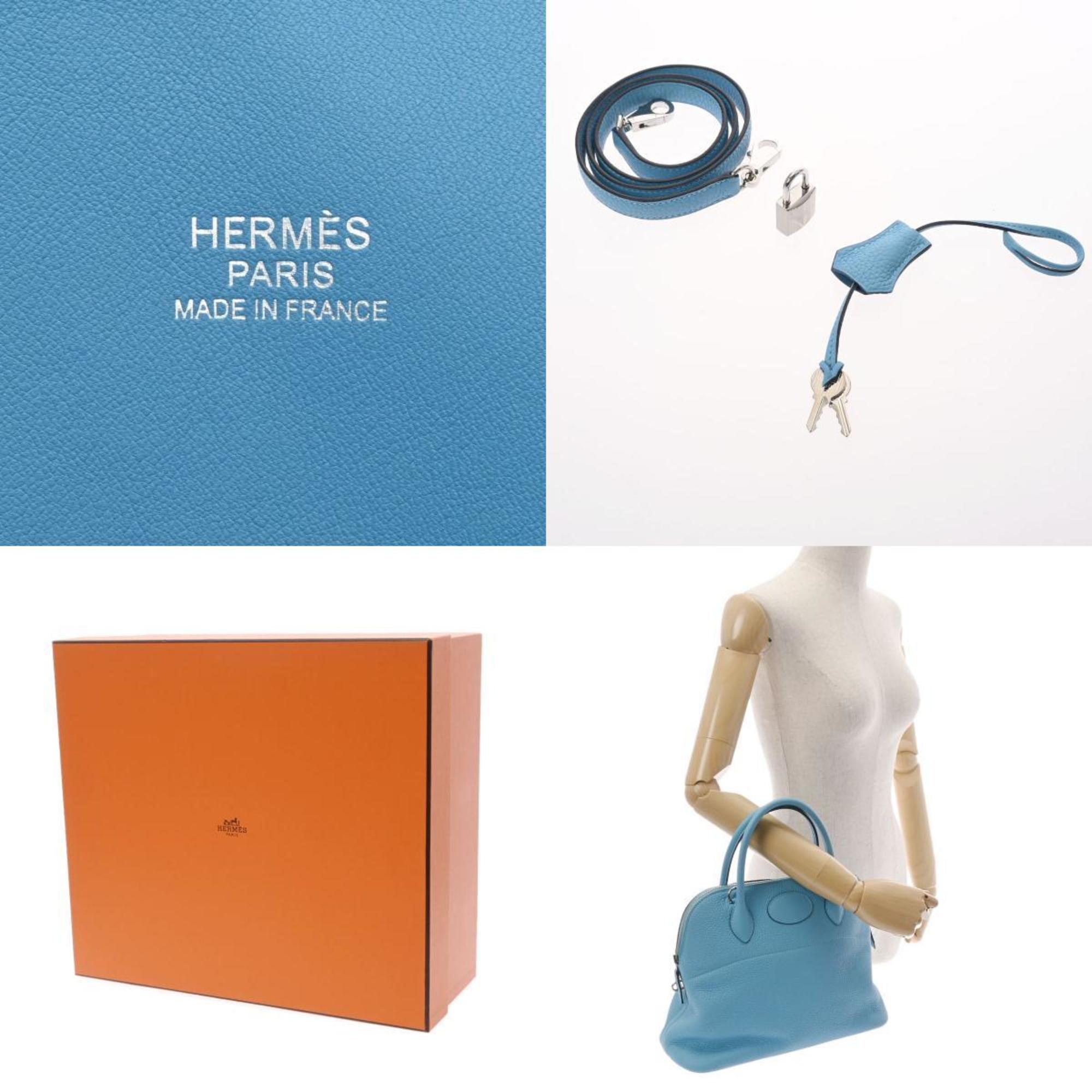 HERMES Bolide 31 Blue Knoll Palladium hardware D stamp (around 2019) Women's Taurillon Clemence bag