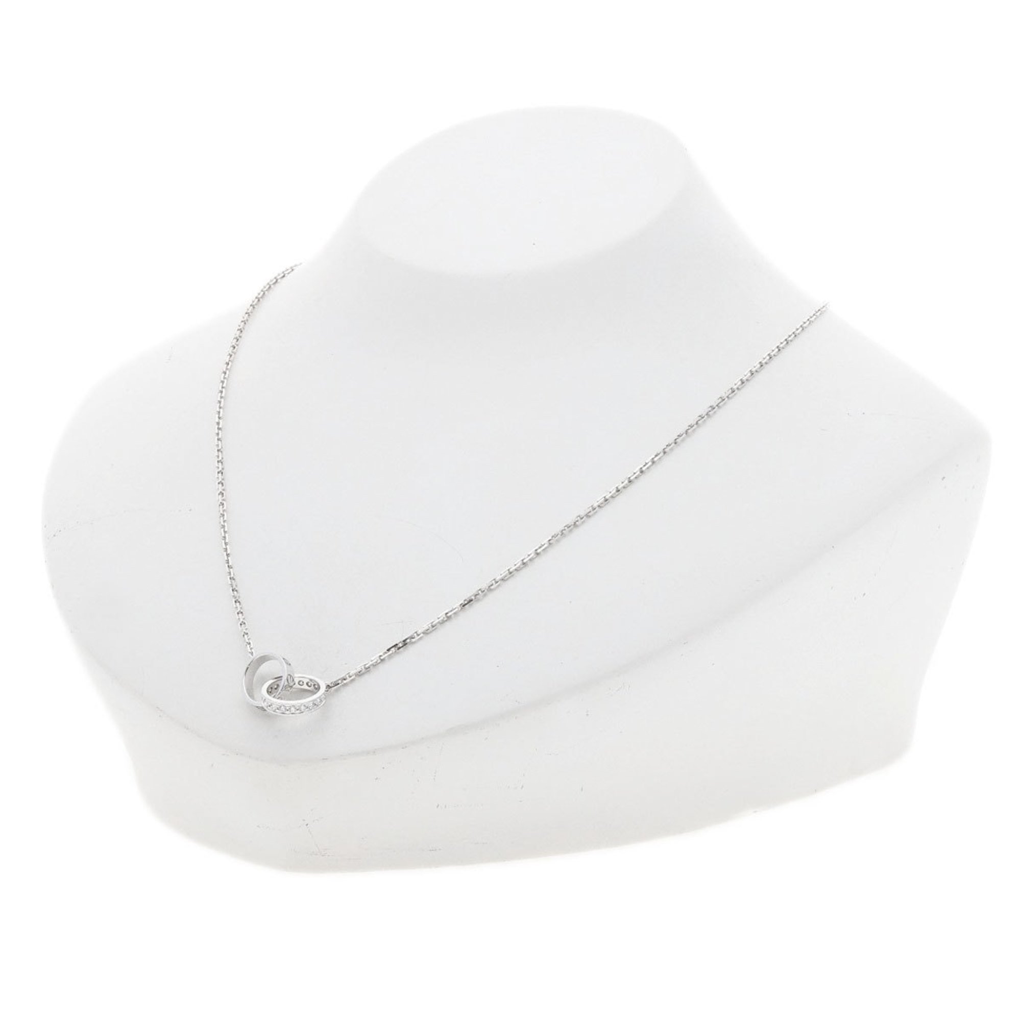 Cartier Baby Love Diamond Necklace K18 White Gold Women's CARTIER