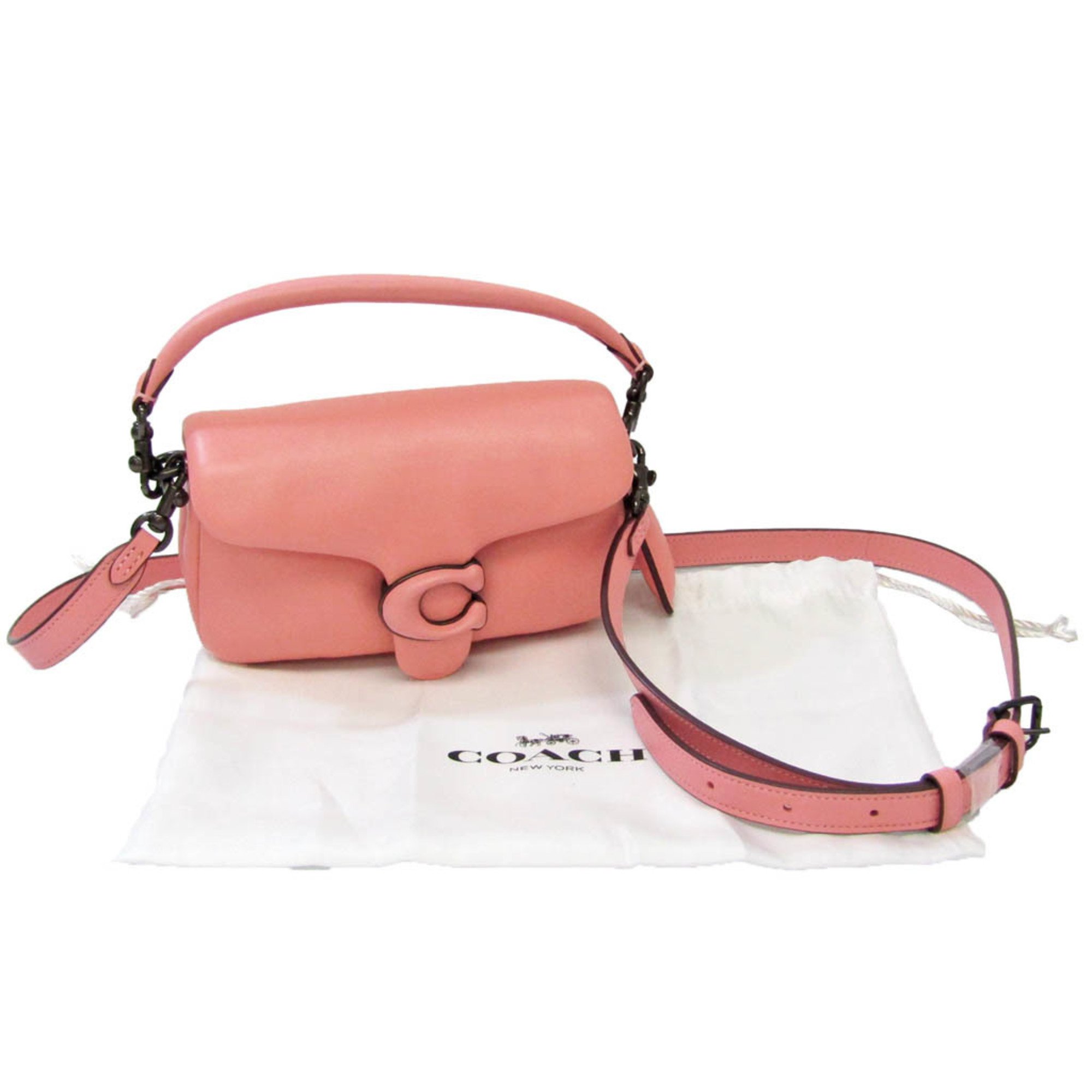 Coach Pillow Tabby C3880 Women's Leather Handbag,Shoulder Bag Peach,Pink