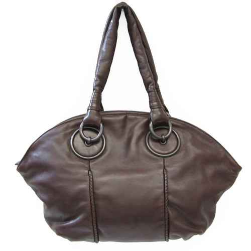 Bottega Veneta 133508 Women's Leather Handbag Dark Brown
