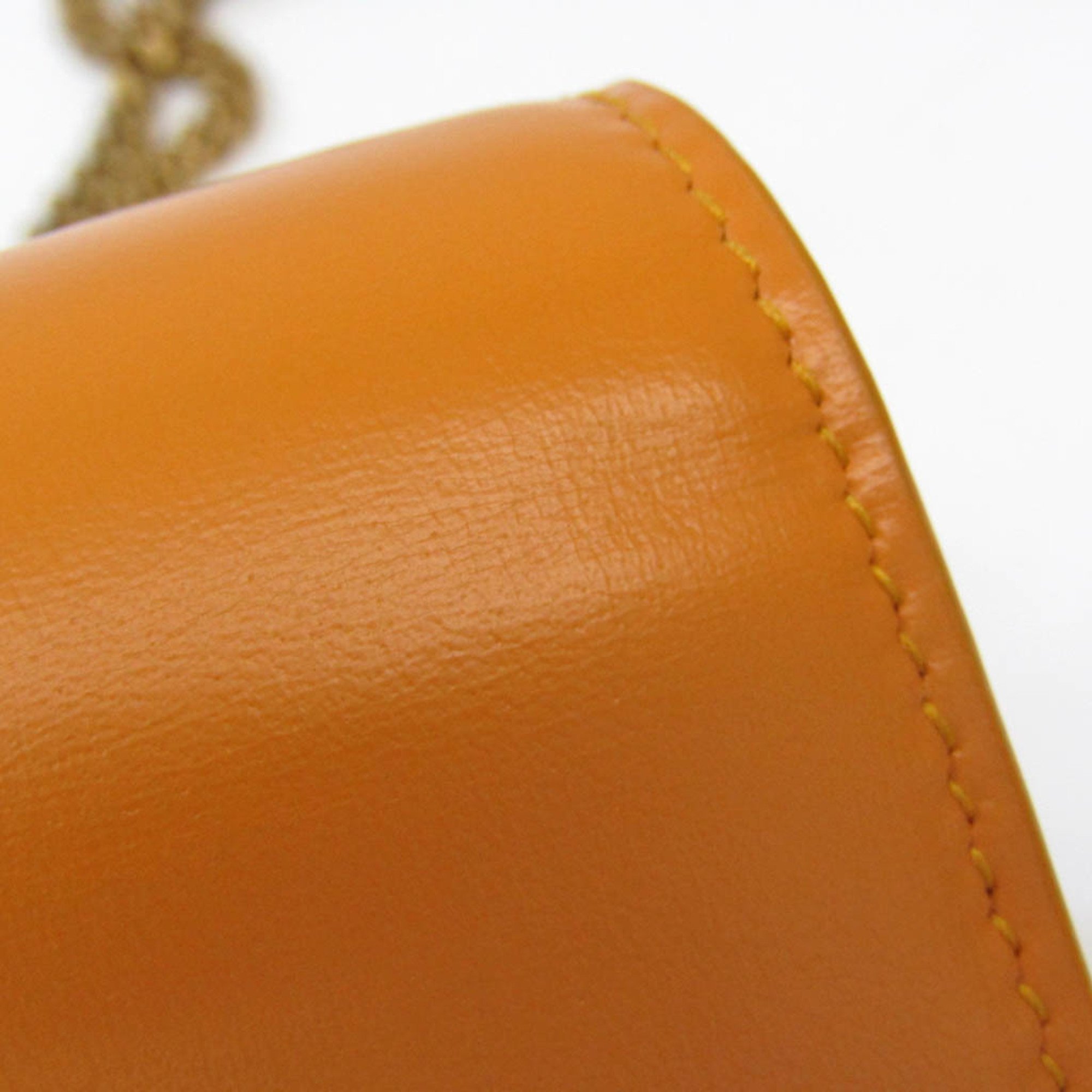 Saint Laurent 635219 Women's Leather Chain/Shoulder Wallet Beige Brown