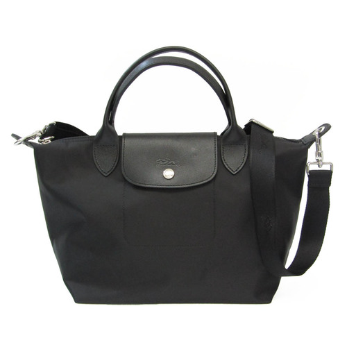 Longchamp Le Pliage L1512 598 001 Women's Leather,Nylon Handbag,Shoulder Bag Black