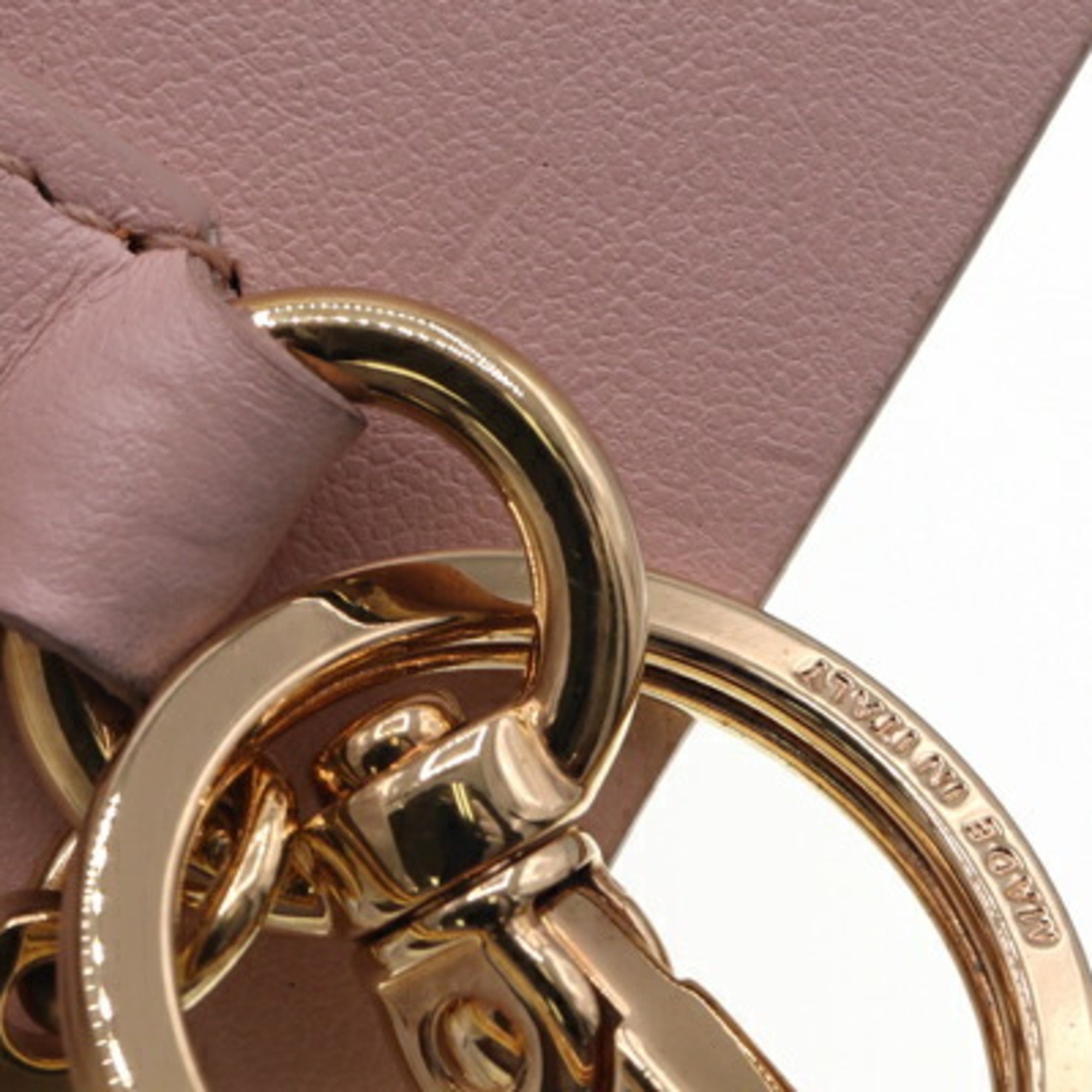 Fendi Keychain Box 7AR894 Light Pink Leather Keyring Bag Charm Ladies MINI BOX FENDI