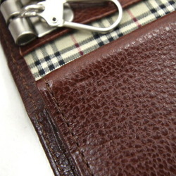 Burberry 5 Key Case MS152 Dark Brown Leather Check Coin Holder BURBERRY