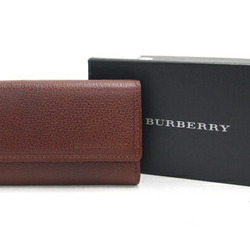 Burberry 5 Key Case MS152 Dark Brown Leather Check Coin Holder BURBERRY