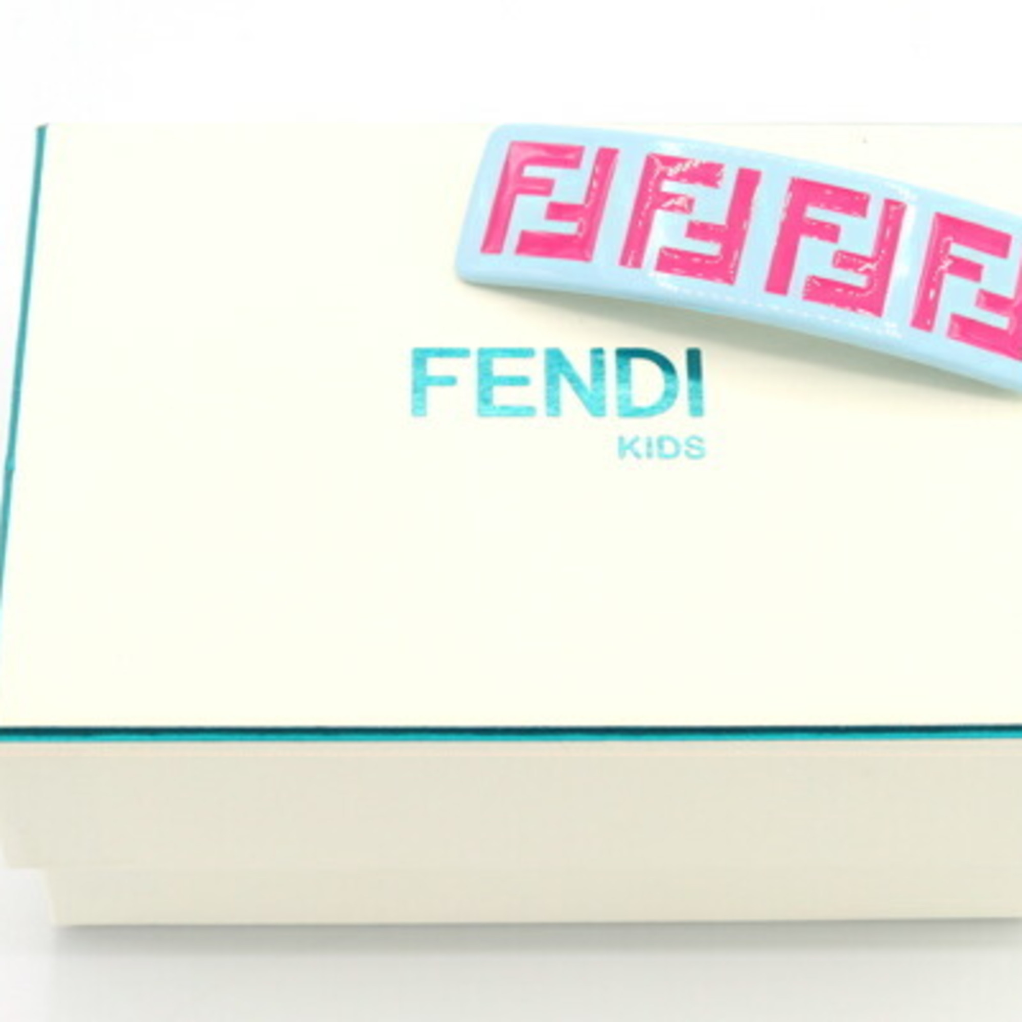 FENDI Hair Clip JFP402 Light Blue Pink 100% Acetate KIDS Barrette