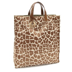 Fendi handbag leopard 8BH173 brown beige nylon canvas leather ladies print FENDI