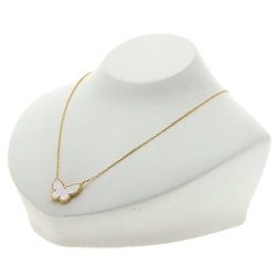 Van Cleef & Arpels Lucky Alhambra Papillon Shell Necklace K18 Yellow Gold Women's