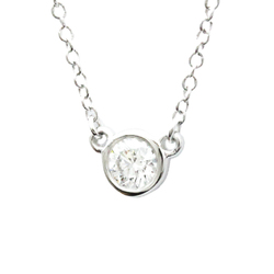 Tiffany Diamonds By The Yard Platinum Diamond Men,Women Fashion Pendant Necklace (Silver)