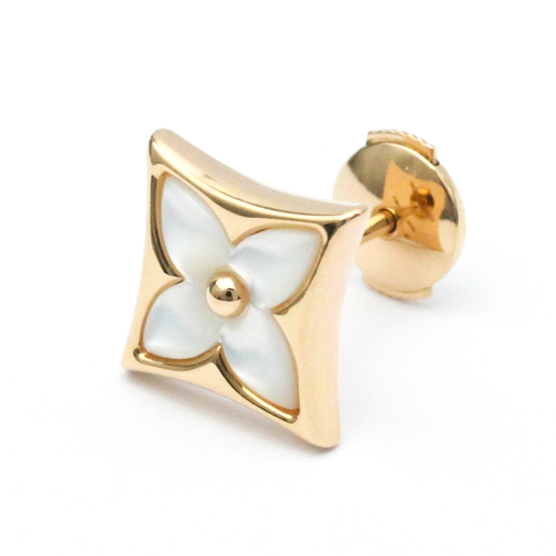 Louis Vuitton Color Blossom Star Ear Stud Pink Gold And White Mother-Of-Pearl - Per Unit Shell Pink Gold (18K) Single Stud Earring Pink Gold