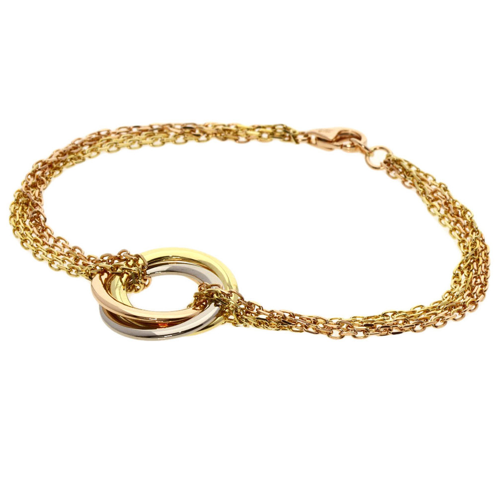 Cartier Trinity Triple Circle 4 Chain Bracelet K18 Yellow Gold