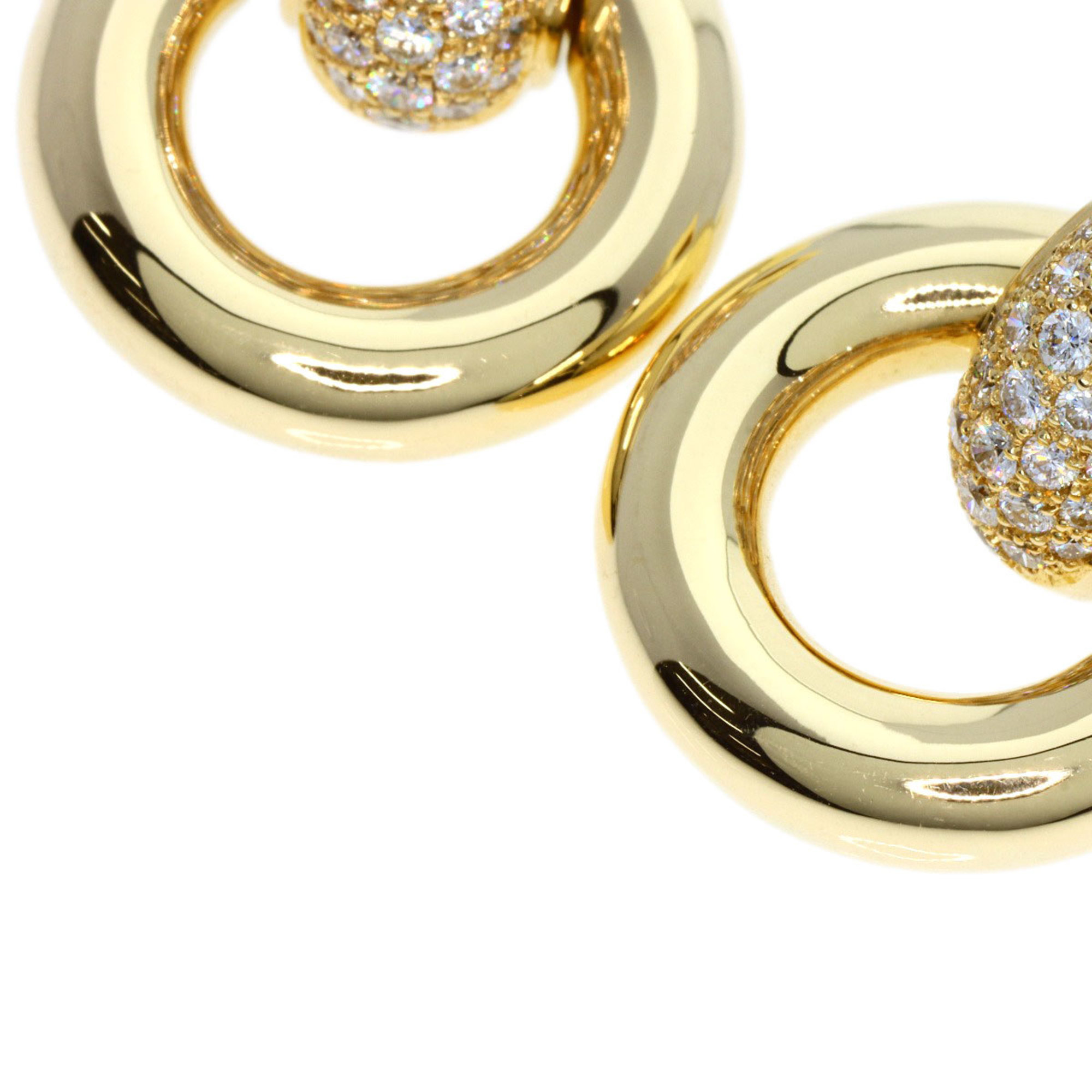 Chaumet Diamond Earrings K18 Yellow Gold Women's