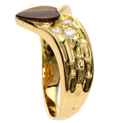 Van Cleef & Arpels Tiger Eye Diamond Ring K18 Yellow Gold Women's