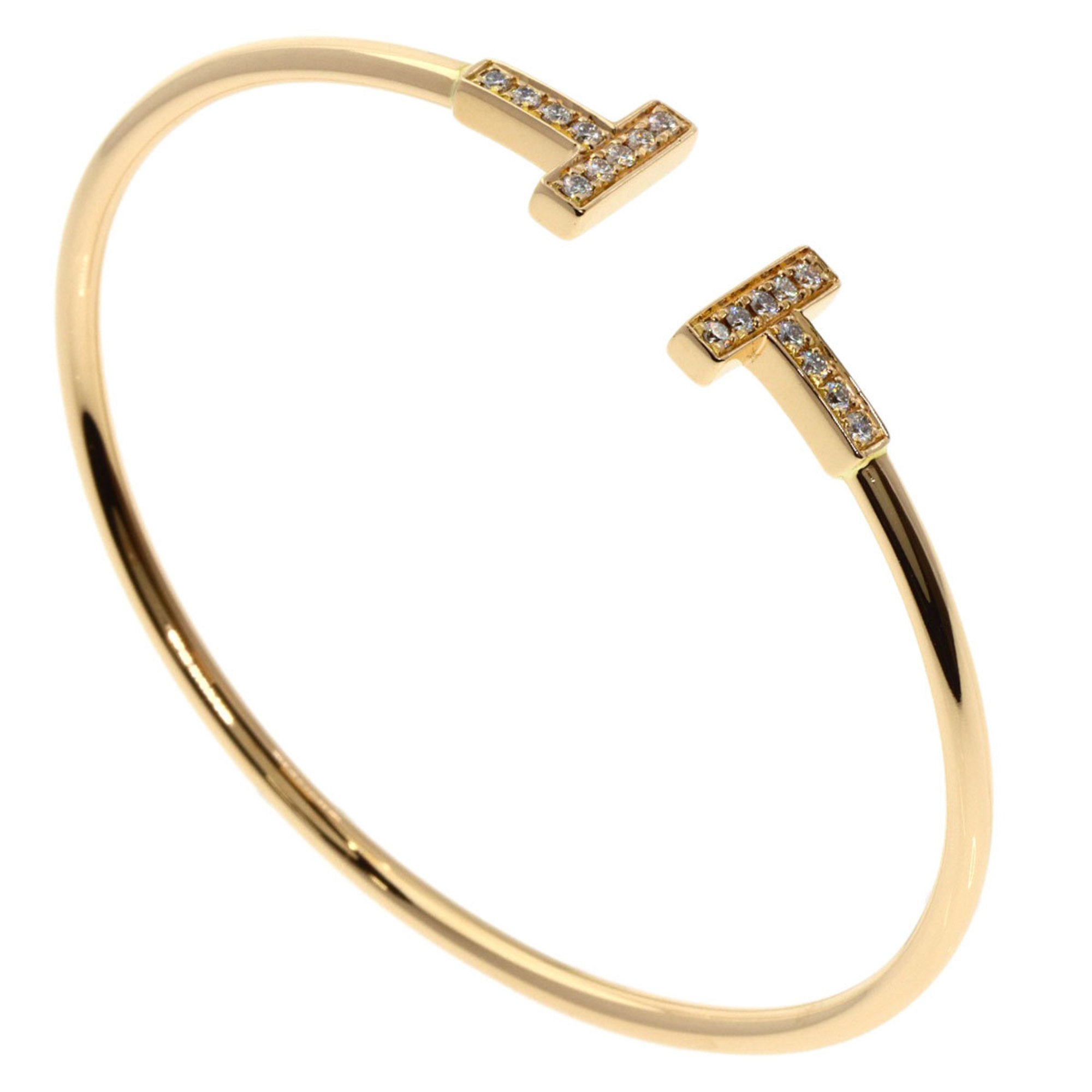 Tiffany T Wire Bracelet K18 Yellow Gold Women's TIFFANY&Co.