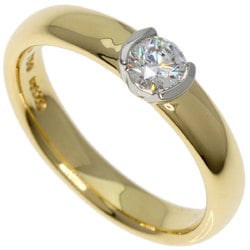 Tiffany 1P Diamond Ring K18 Yellow Gold/PT950 Women's TIFFANY&Co.