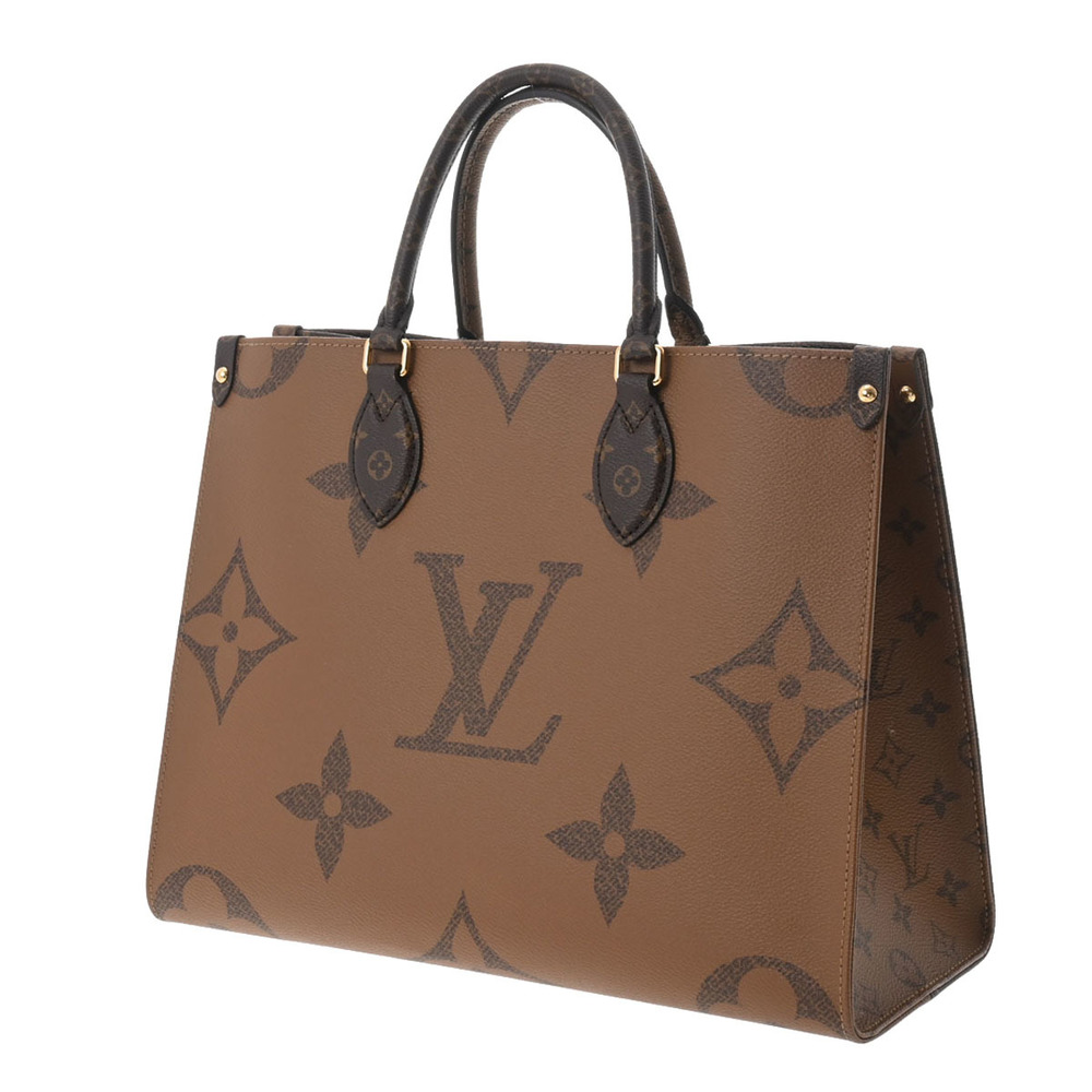 LOUIS VUITTON Louis Vuitton Monogram Reverse On The Go MM Brown M45321  Women's Canvas Bag