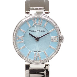 Tiffany Watch Atlas 2 Hand Ladies Quartz SS 62867485 Battery Operated Diamond