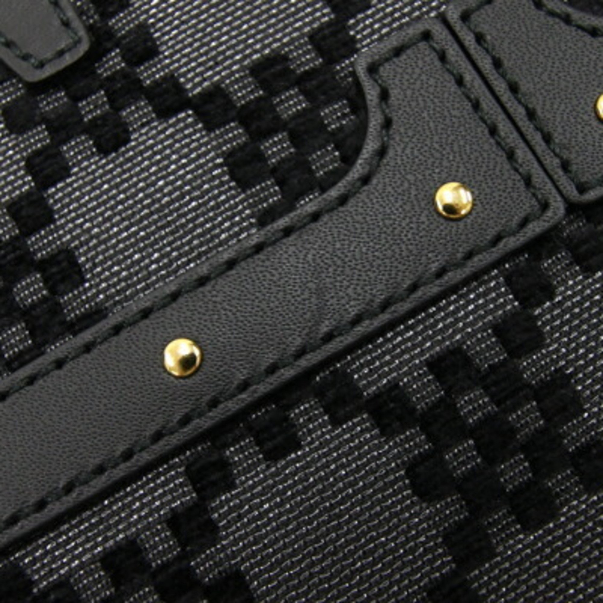 Furla Tote Bag Black Canvas Leather Ladies Strap FURLA?