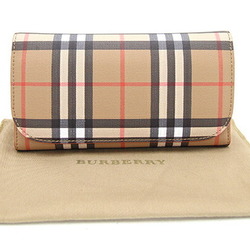 Burberry Trifold Long Wallet Beige PVC Leather Ladies Nova Check BURBERRY