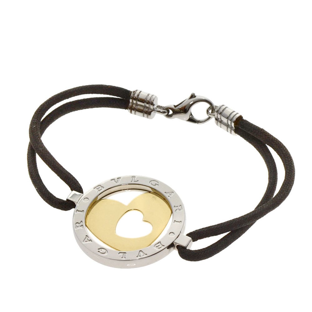 BVLGARI Tondo Heart Bracelet K18 Yellow Gold/SS Ladies | eLADY