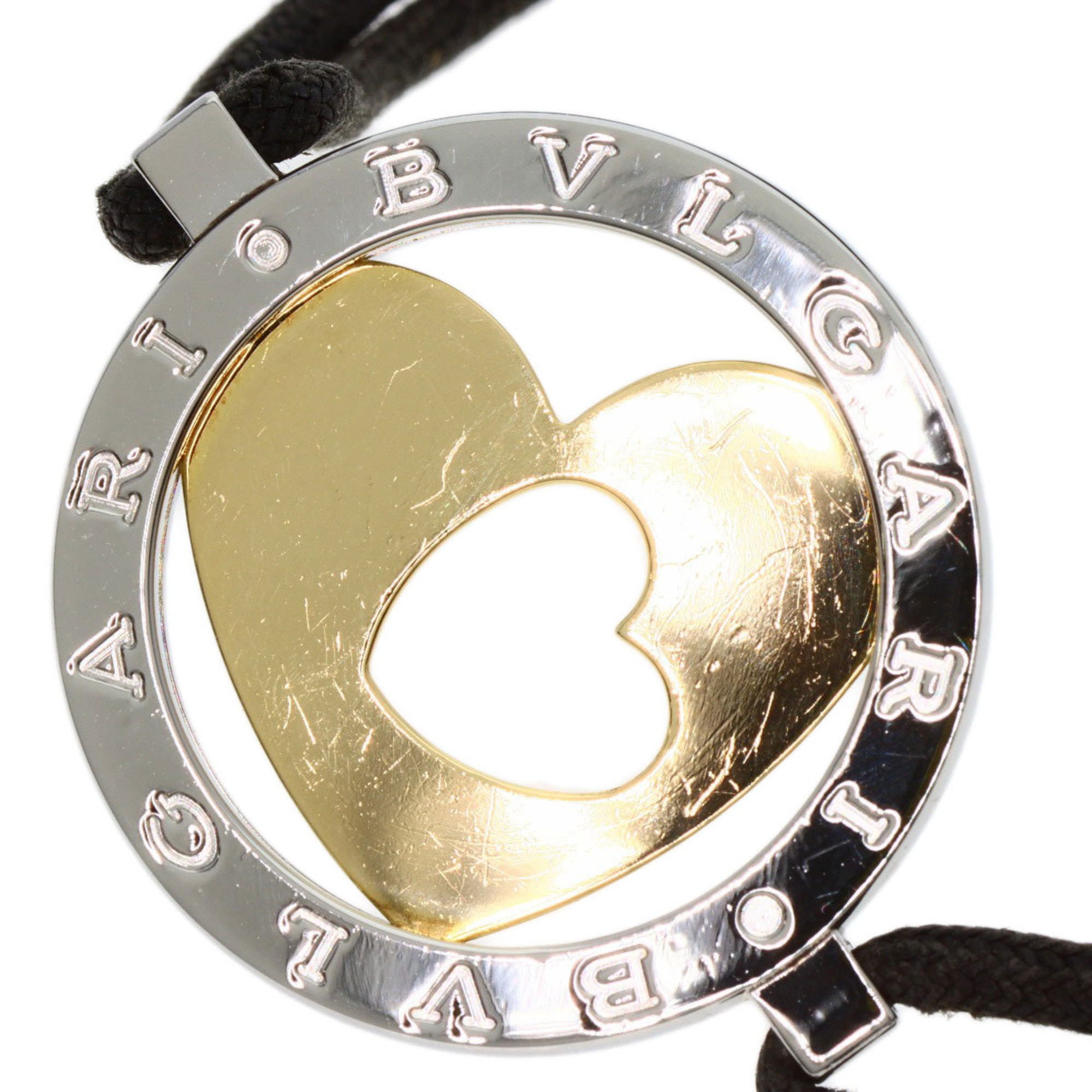 BVLGARI Tondo Heart Bracelet K18 Yellow Gold/SS Ladies