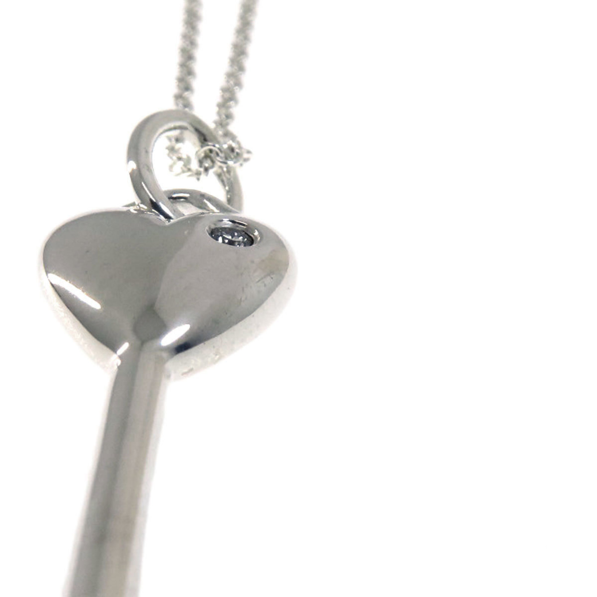 Tiffany Heart Key 1P Diamond Necklace Silver Women's TIFFANY&Co.