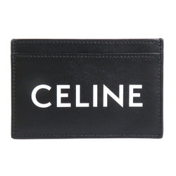 Celine CELINE Card Case Pass Leather Black x White Unisex