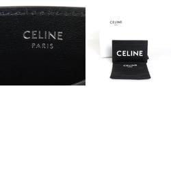 Celine CELINE Card Case Pass Leather Black x White Unisex