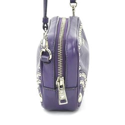 PRADA Crossbody Shoulder Bag Leather Purple Ladies