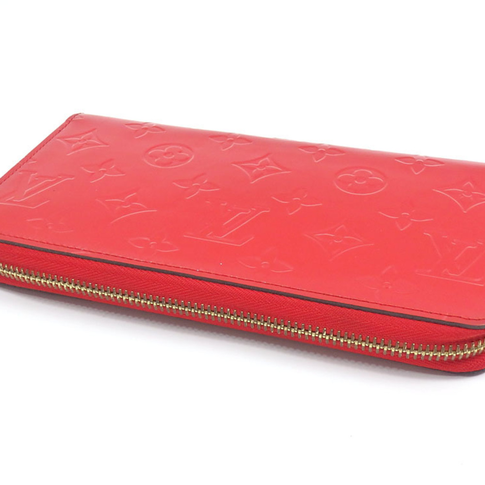 Louis Vuitton Vernis Zippy Red Sleaze M90200 Round Long Wallet
