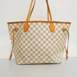 Authentic Louis Vuitton Damier Azur Neverfull MM Tote Bag N51107