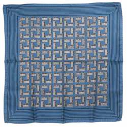 LOUIS VUITTON Scarf Silk Dark Blue/Brown Unisex