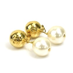 CHANEL earrings metal/gold x white ladies