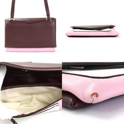 Givenchy Crossbody Shoulder Bag Leather Bordeaux x White Pink Ladies