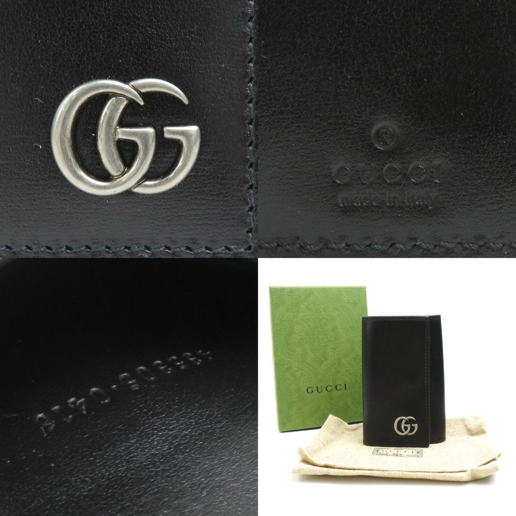 GUCCI key case leather black unisex 435305