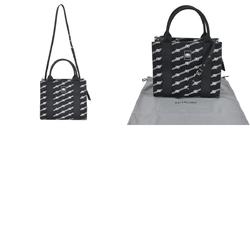 BALENCIAGA Handbag Shoulder Bag Trade XS Canvas Black/White Silver Unisex