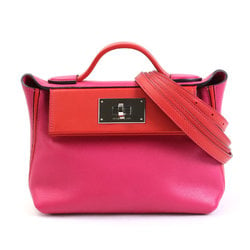 HERMES Handbag Crossbody Shoulder Bag Van Quatre 24/24 Mini Evercolor/Vaux Swift Rose Mexico x Rouge de Couu Ladies
