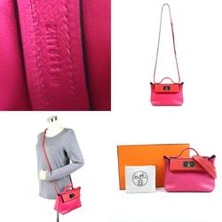 HERMES Handbag Crossbody Shoulder Bag Van Quatre 24/24 Mini Evercolor/Vaux Swift Rose Mexico x Rouge de Couu Ladies